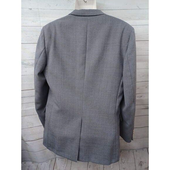 Vtg American Trend Mens Blazer Jacket Gray 44R Gold Buttons - Picture 4 of 8